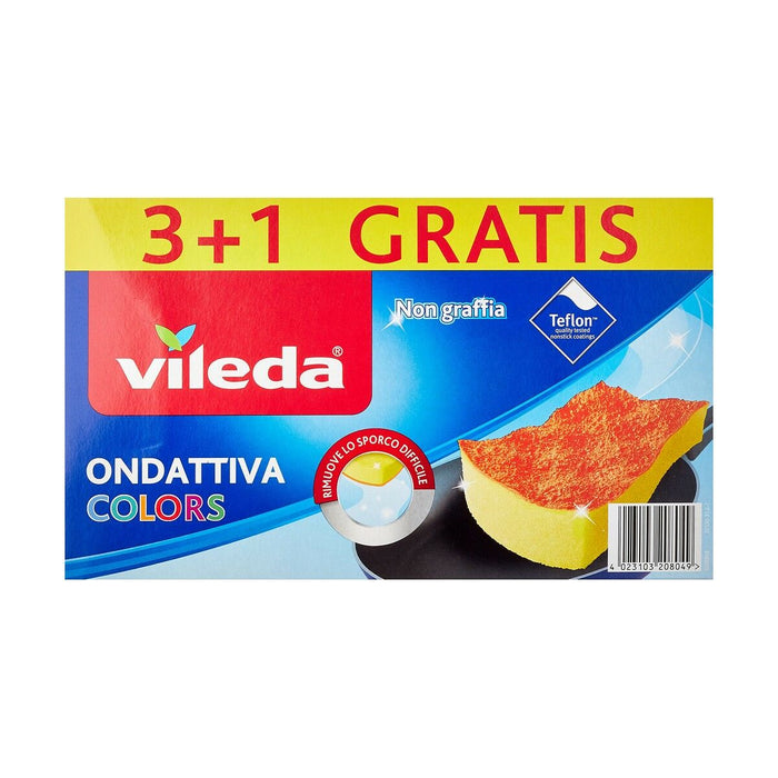 Burete de sârmă Vileda 169492 Galben Albastru Verde Multicolor Portocaliu Roz Poliuretan (4 Piese)