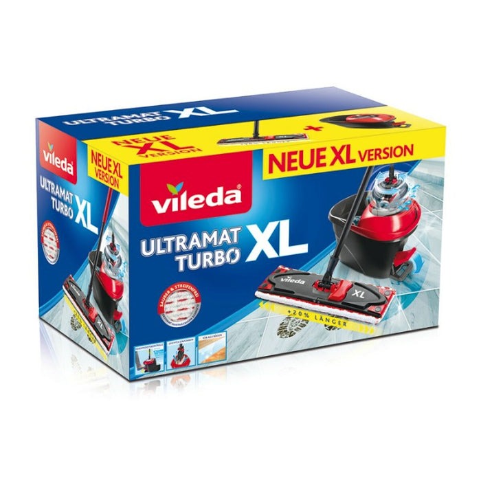 Mop with Bucket Vileda Ultramat Turbo XL Negru Roșu Microfibră