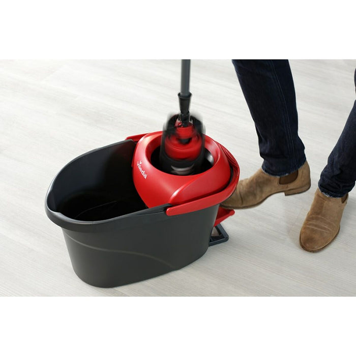 Mop with Bucket Vileda Ultramat Turbo XL Negru Roșu Microfibră
