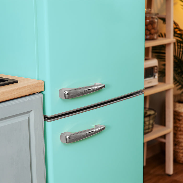 Frigider combină retro Cecotec Bolero CoolMarket Combi Origin 300 Green E, 300 l, clasa E, 59,5 × 60 × 191,5 cm, verde