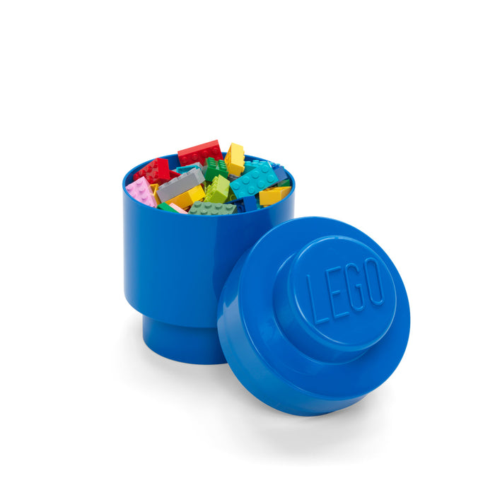 Cutie de depozitare LEGO, cărămidă rotundă 1x1, albastră