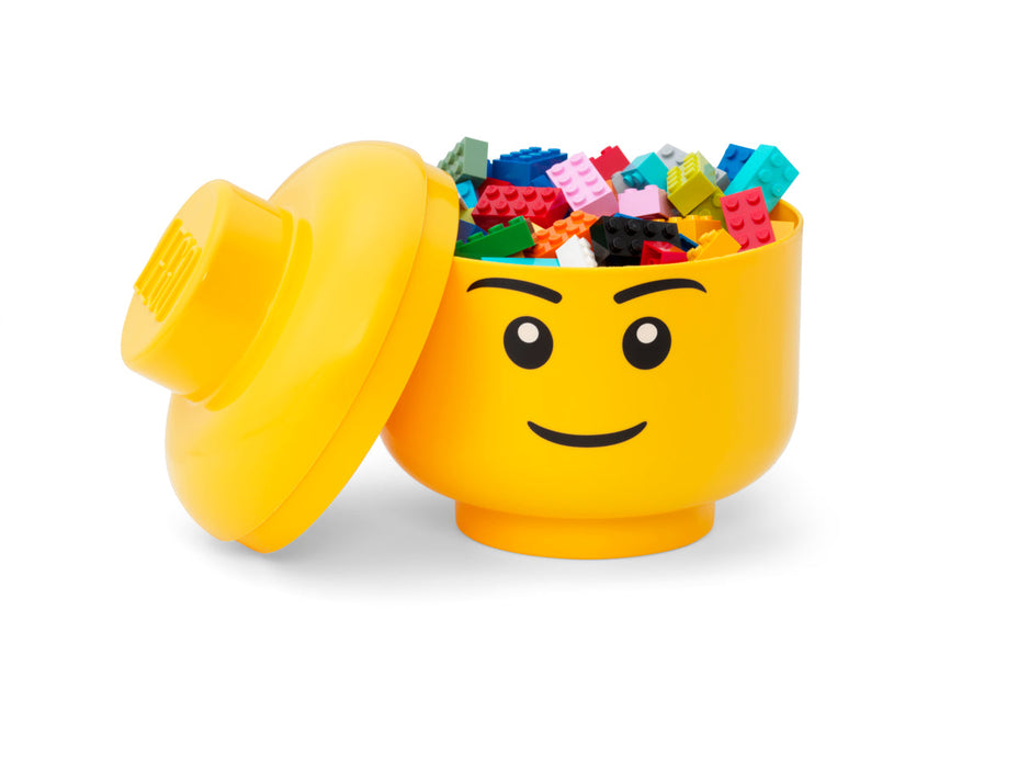 Cutie de depozitare LEGO, cap de minifigurină, model băiat, 16 × 18,5 cm, 4+ ani