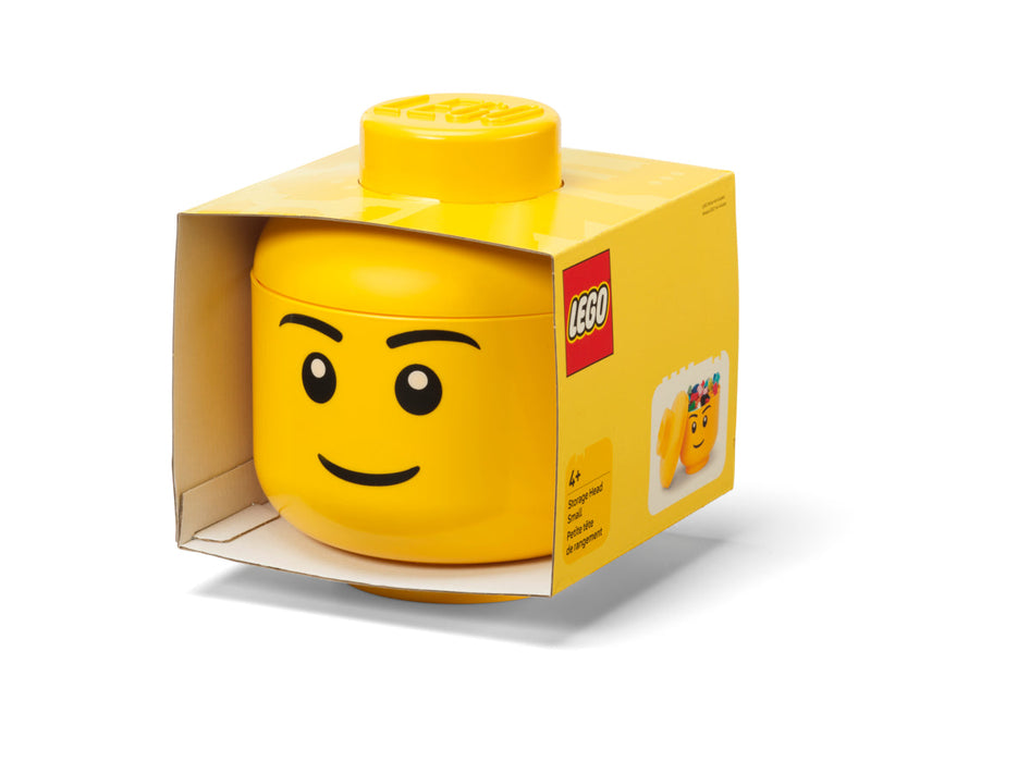Cutie de depozitare LEGO, cap de minifigurină, model băiat, 16 × 18,5 cm, 4+ ani