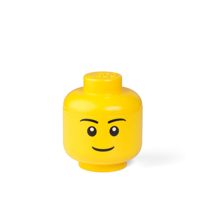 Cutie de depozitare LEGO, cap de minifigurină, model băiat, 16 × 18,5 cm, 4+ ani