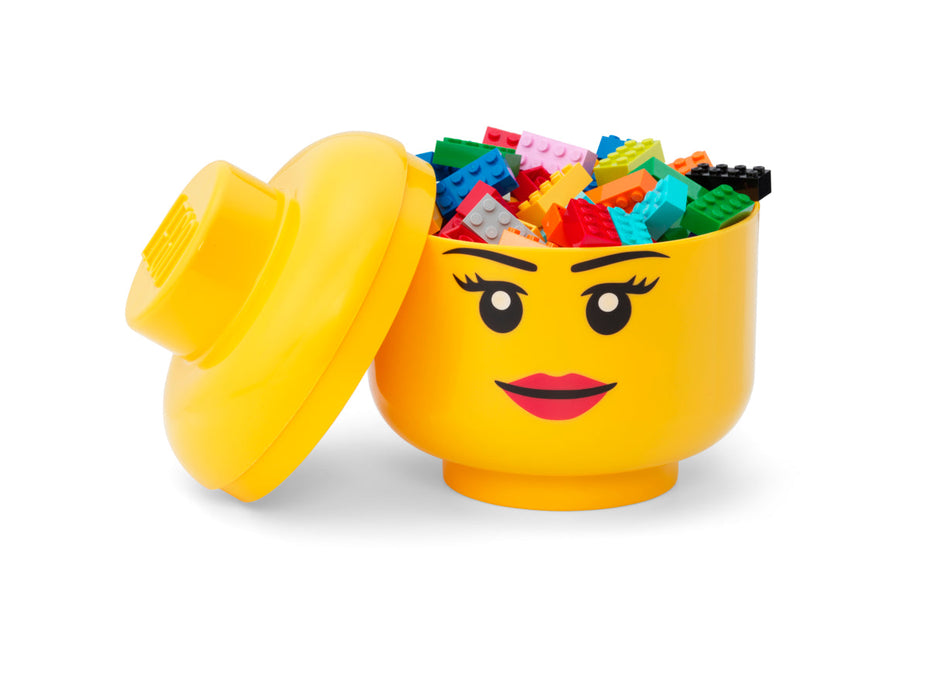 Cutie de depozitare LEGO, cap de minifigurină – față, 16 × 18,5 cm, 4+ ani