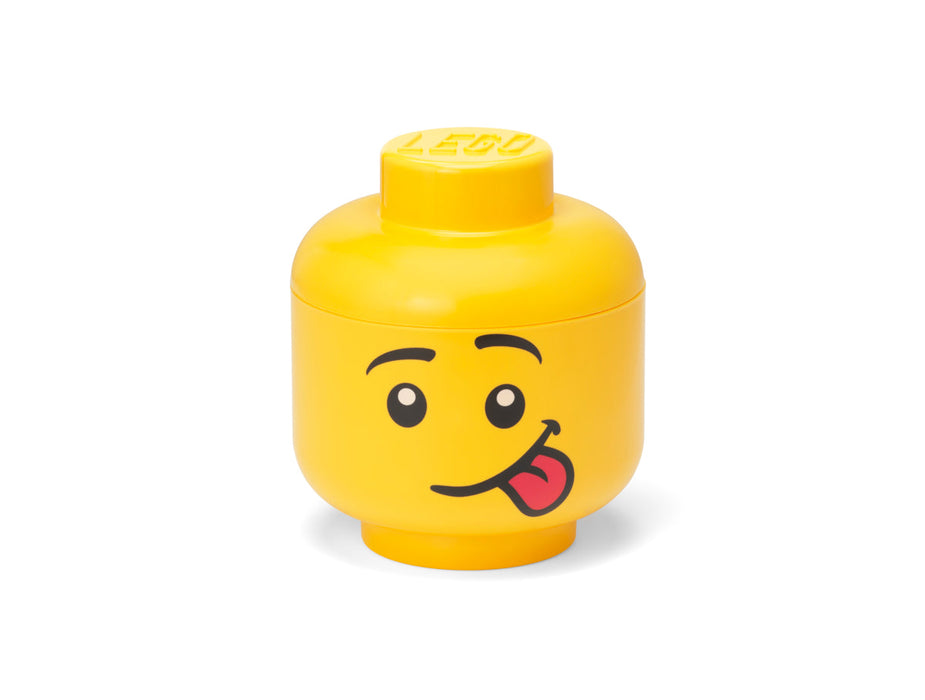 Cutie de depozitare LEGO, cap de minifigurină Silly, 16 × 18,5 cm