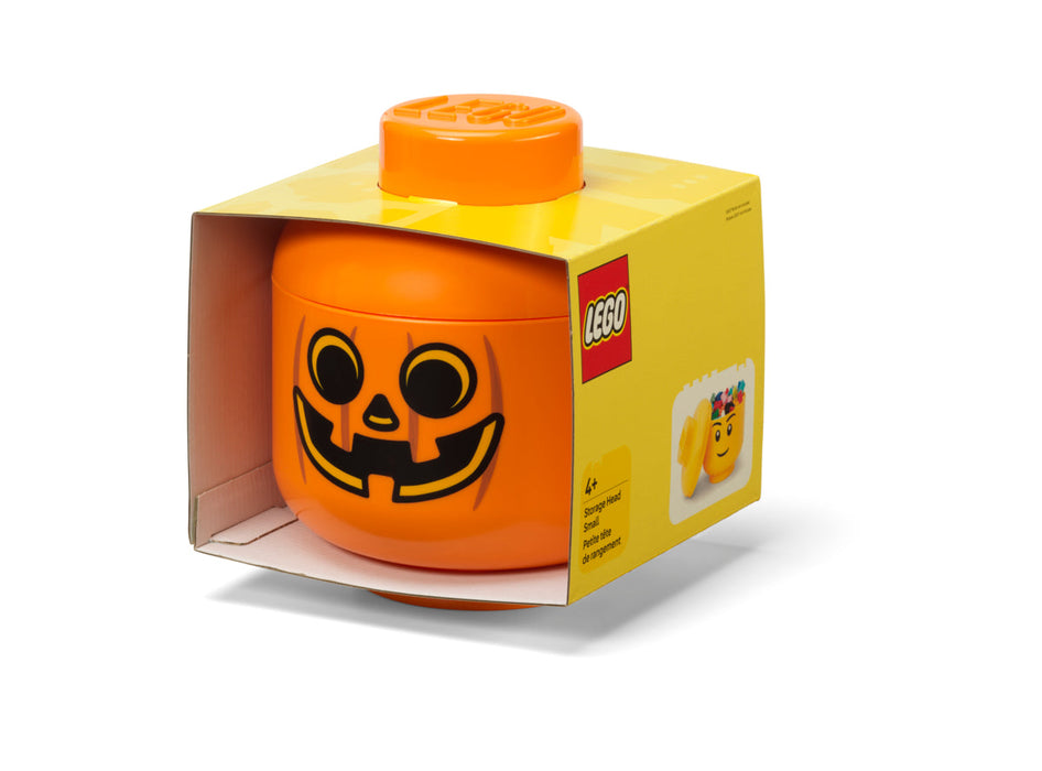 Cutie de depozitare LEGO, cap de minifigurină, dovleac, 16 × 18,5 cm, 4+ ani