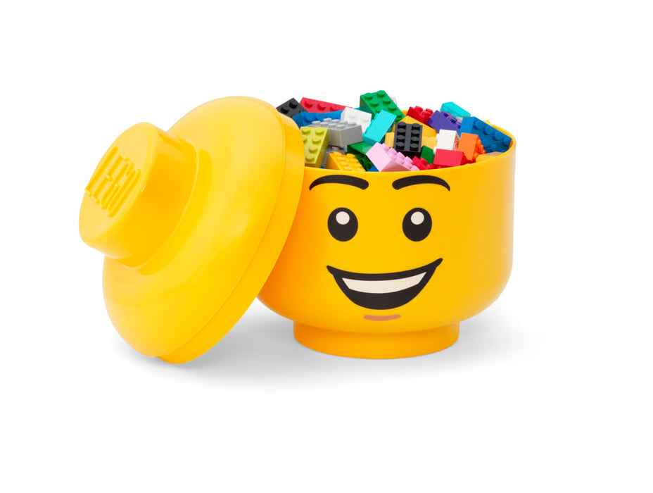 Cutie de depozitare LEGO, cap de minifigurină Happy, 16 × 18,5 cm, 4+ ani