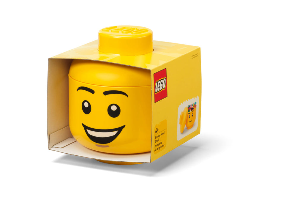 Cutie de depozitare LEGO, cap de minifigurină Happy, 16 × 18,5 cm, 4+ ani