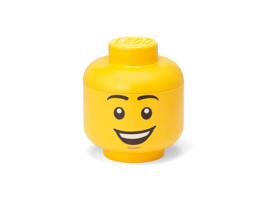Cutie de depozitare LEGO, cap de minifigurină Happy, 16 × 18,5 cm, 4+ ani