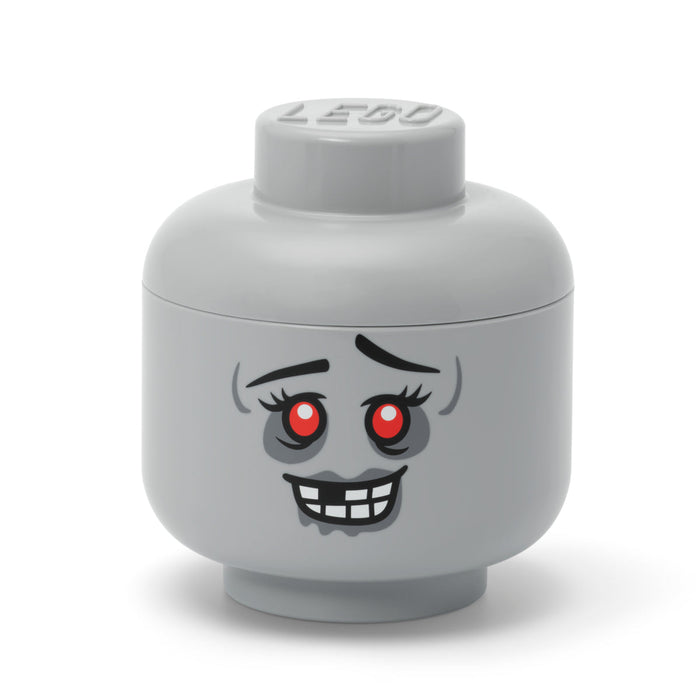Cutie de depozitare LEGO, cap de minifigurină Zombie, 16 × 18,5 cm
