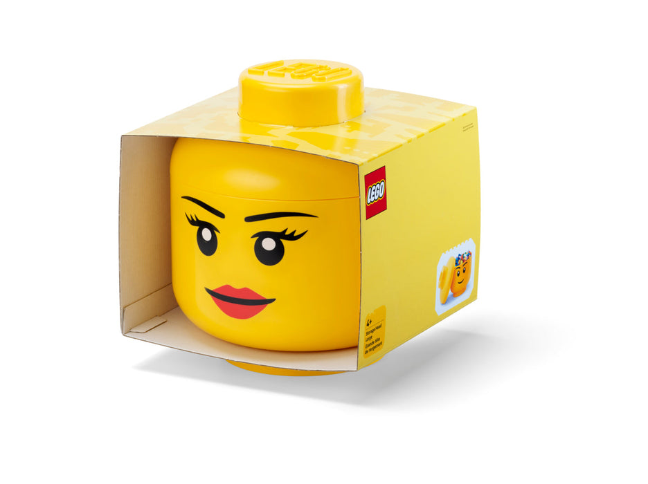 Cutie de depozitare LEGO, cap de minifigurină – față, 24 × 27,1 cm