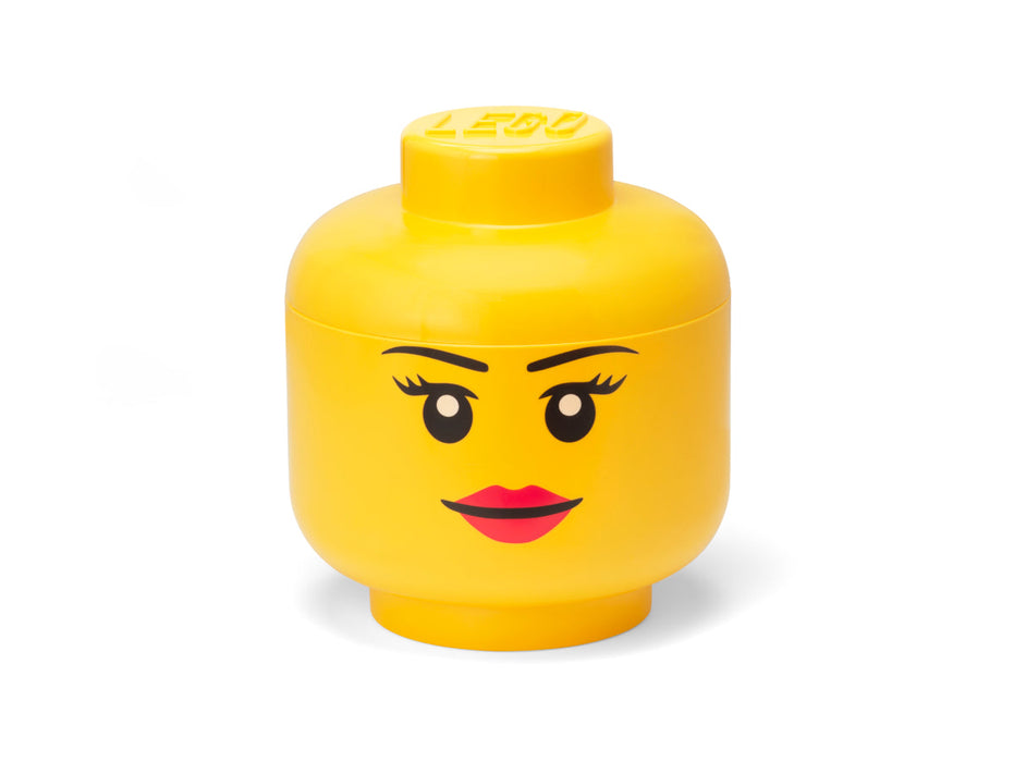 Cutie de depozitare LEGO, cap de minifigurină – față, 24 × 27,1 cm