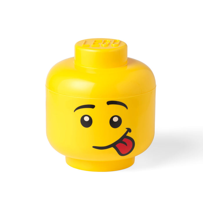 Cutie de depozitare LEGO, cap de minifigurină Silly, 24 × 27,1 cm