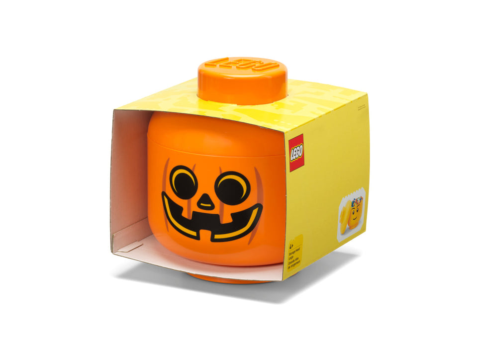Cutie de depozitare LEGO, cap de minifigurină Dovleac, 24 × 27,1 cm
