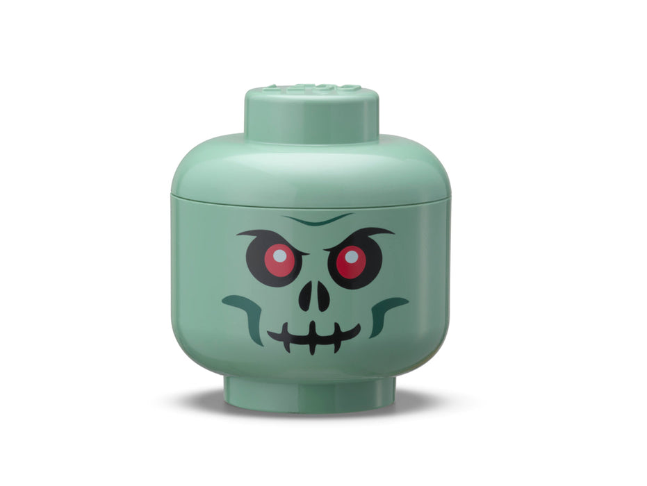 Cutie de depozitare LEGO, cap de minifigurină Schelet verde, 10,2 × 11,5 cm
