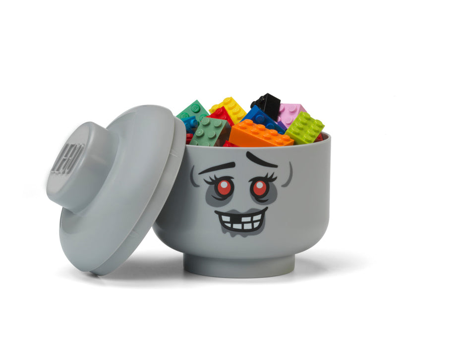 Cutie de depozitare LEGO, cap de minifigurină Zombie, 10,2 × 11,5 cm, 4+ ani