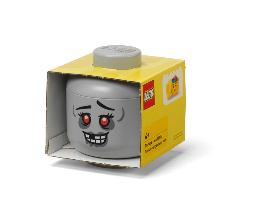 Cutie de depozitare LEGO, cap de minifigurină Zombie, 10,2 × 11,5 cm, 4+ ani