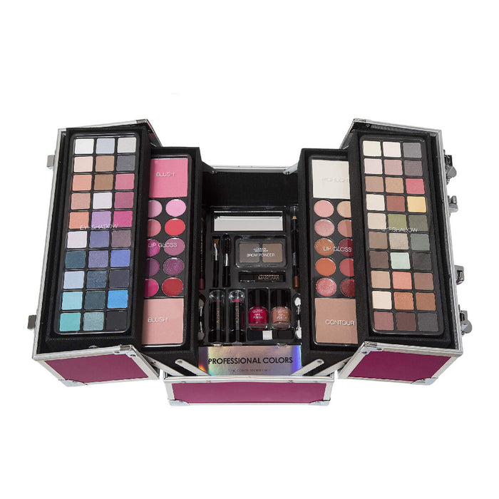 Set de Machiaj Servietă Roz Profesionist (100 pcs)