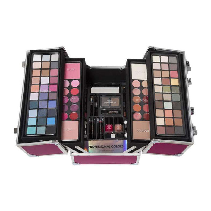 Set de Machiaj Servietă Roz Profesionist (100 pcs)