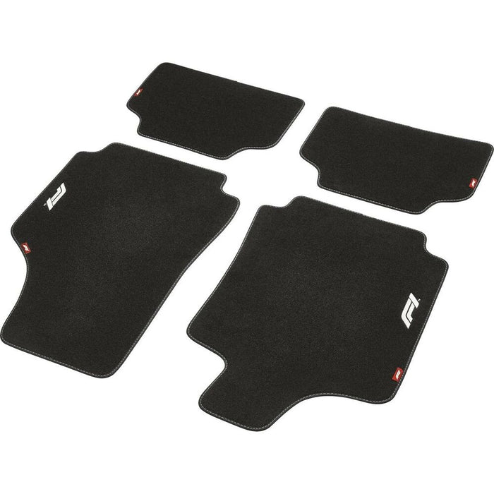 Set de covoraș pentru podea auto FORMULA 1 CM580 Negru/Alb 4 uds