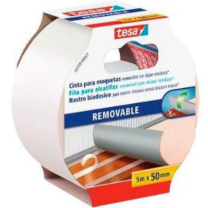 Bandă cu două fețe TESA Covor Auto-adezivi Alb 50 mm x 5 m (6 Unități)