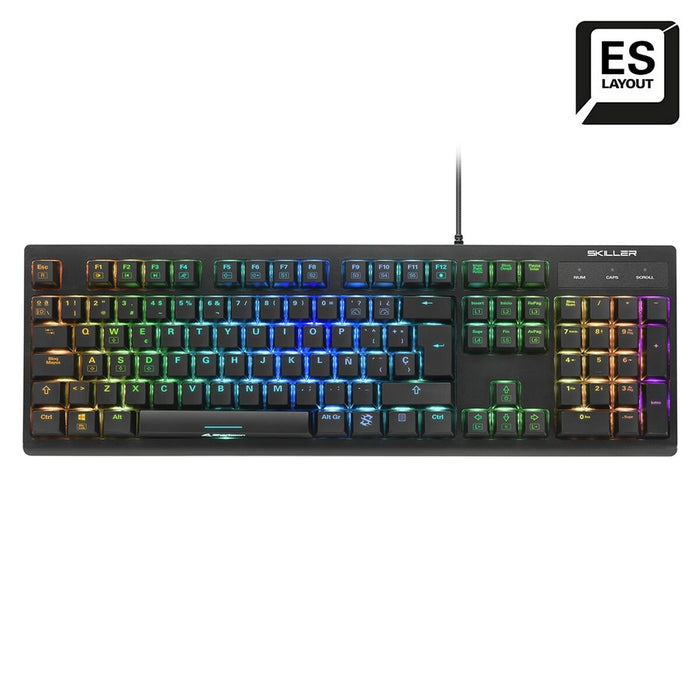 Tastatură Sharkoon 4044951030866 Negru Qwerty Spaniolă