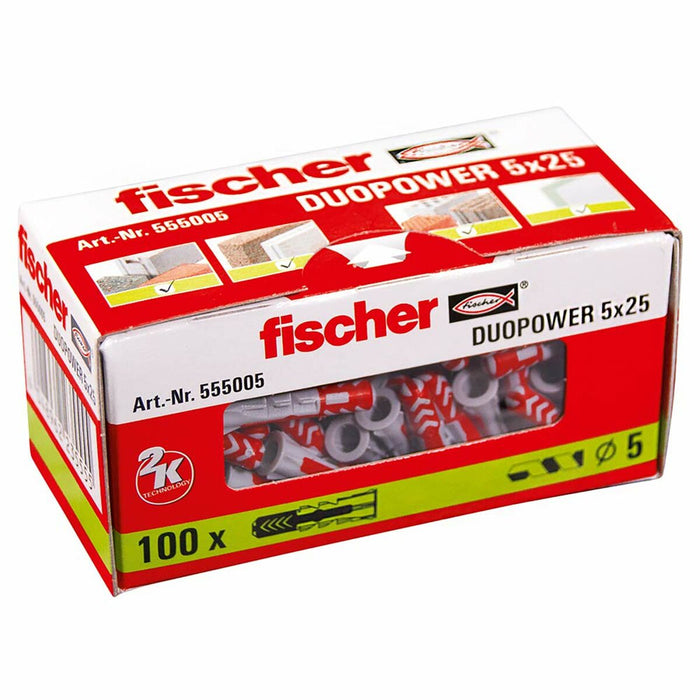 Crampoane Fischer DuoPower 555005 Ø 5 x 25 mm Nailon (100 Unități)