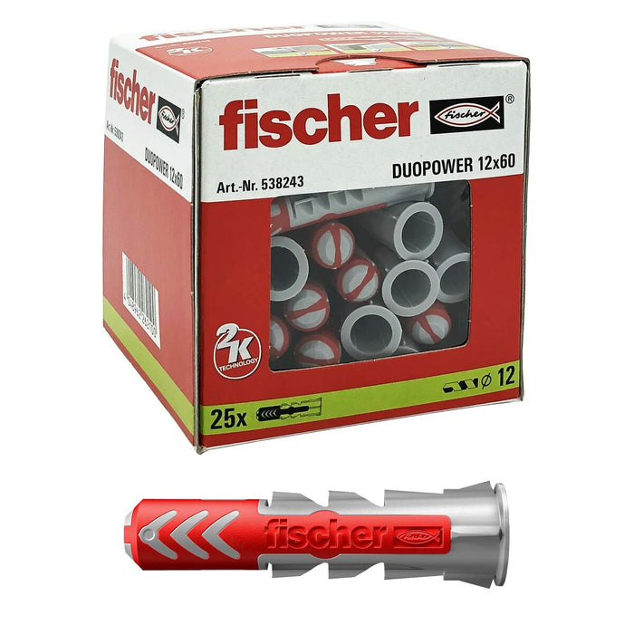 Crampoane Fischer DuoPower 538243 Nailon Ø 12 x 60 mm (25 Unități)