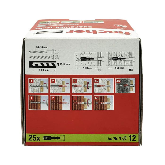 Crampoane Fischer DuoPower 538243 Nailon Ø 12 x 60 mm (25 Unități)