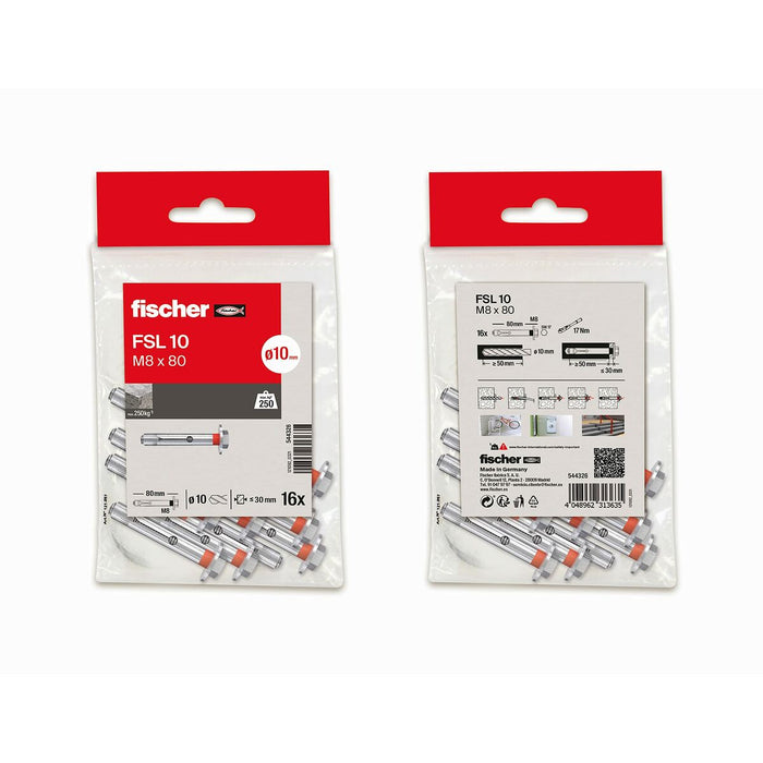 Bolț Fischer Ms Podea 8 x 80 mm 16 Unități