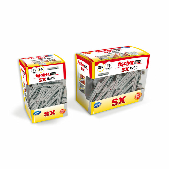 Crampoane Fischer SX 553434 6 x 30 mm Nailon (80 Unități)
