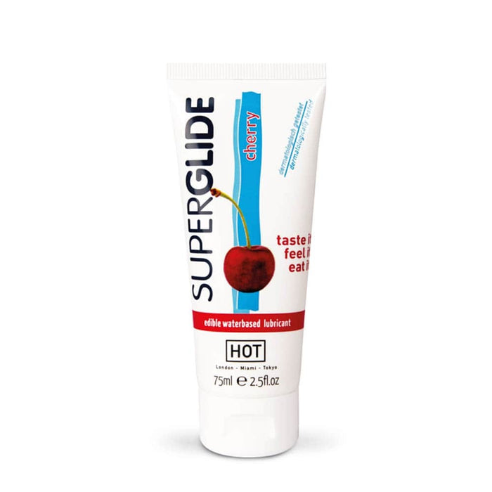 Lubrifiant pe bază de apă, Hot Superglide, aromă de cireșe, 75 ml