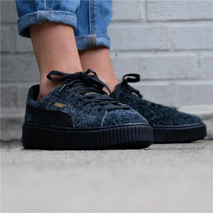 Pantofi sport pentru femei Puma Suede Platform Eletal Negru
