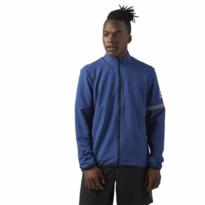 Jachetă Sport de Bărbați Reebok Run Woven Albastru închis