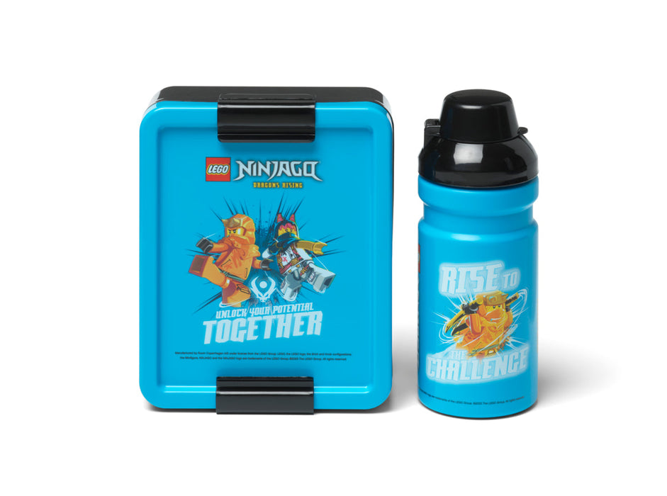 Set de prânz LEGO NINJAGO Dragons Rising, cutie și sticlă, 6+ ani
