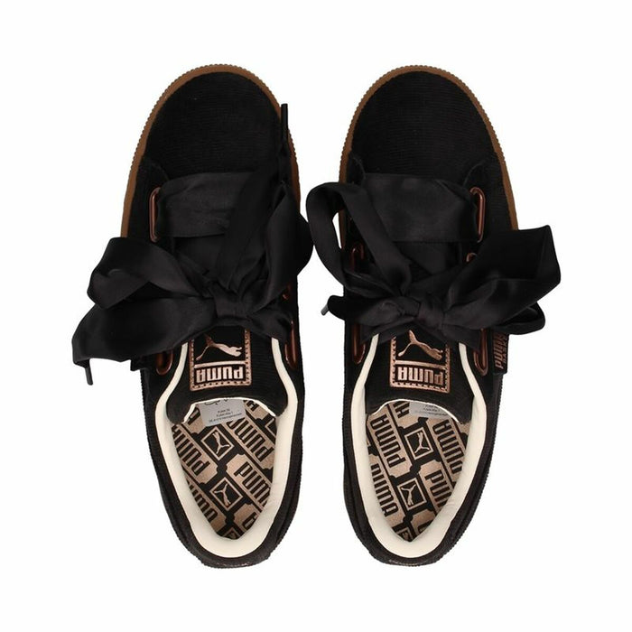 Pantofi sport pentru femei Puma  Basket Heart Corduroy Negru
