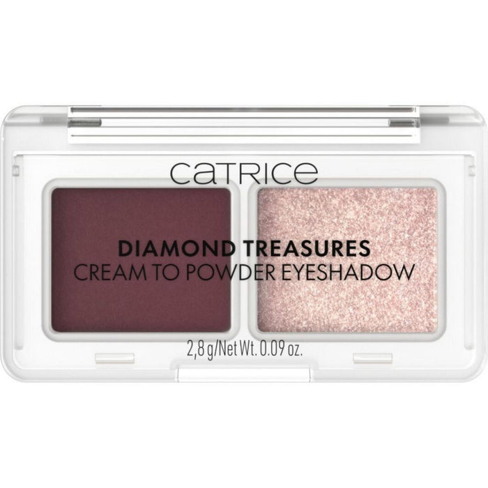 Paletă de farduri de ochi Catrice Diamond Treasures, nuanța 060 Burgundy Glitz, 2 nuanțe, 2,8 g