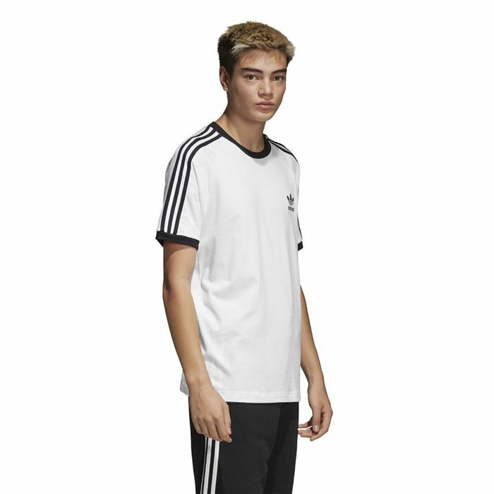 Tricou cu Mânecă Scurtă Bărbați Adidas 3 Stripes Alb