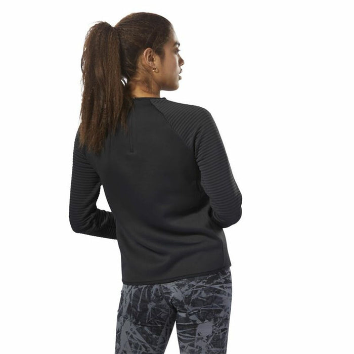 Tricou cu Mânecă Lungă Femei Reebok Thermowarm Deltapeak Negru