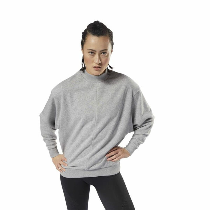 Hanorac fără Glugă Femei Reebok Terry Crew Gri deschis