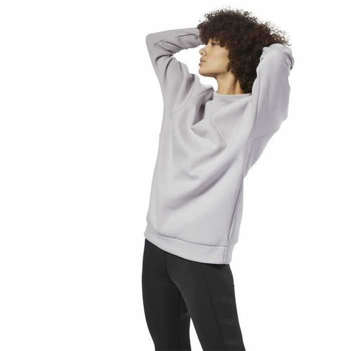 Hanorac fără Glugă Femei Reebok Training Supply Crew Gri deschis