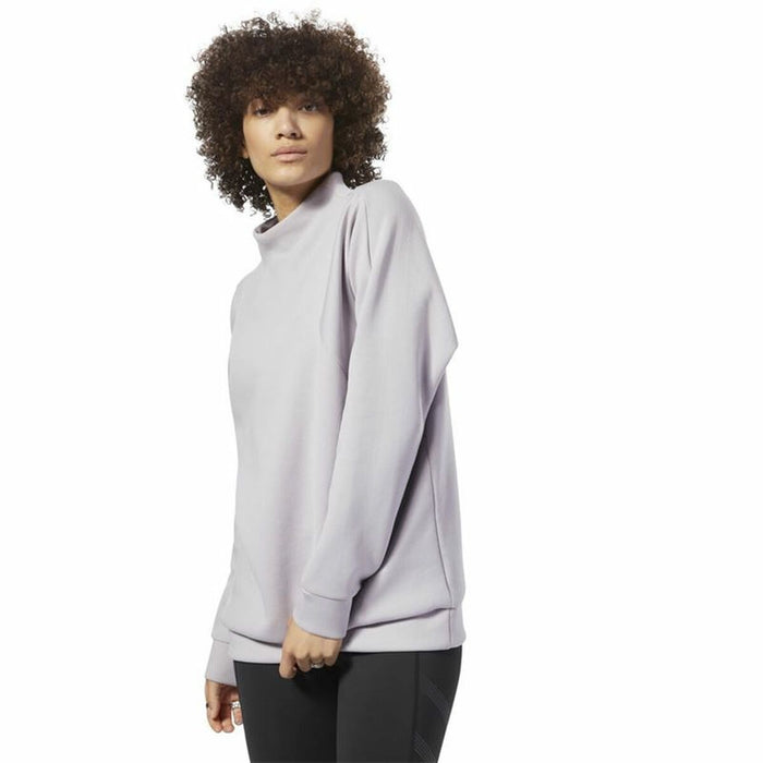 Hanorac fără Glugă Femei Reebok Training Supply Crew Gri deschis
