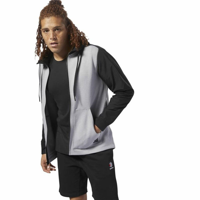 Jachetă Sport de Bărbați Reebok Training Supply Gri deschis