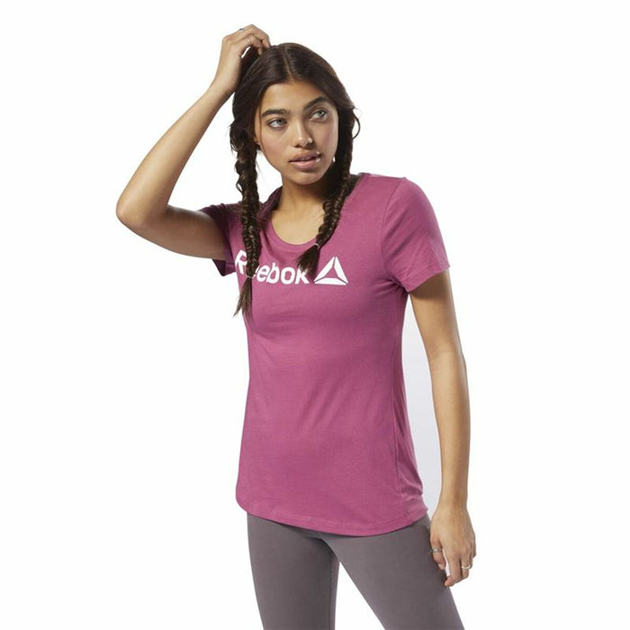 Tricou cu Mânecă Scurtă Femei Reebok Linear Roz Cald