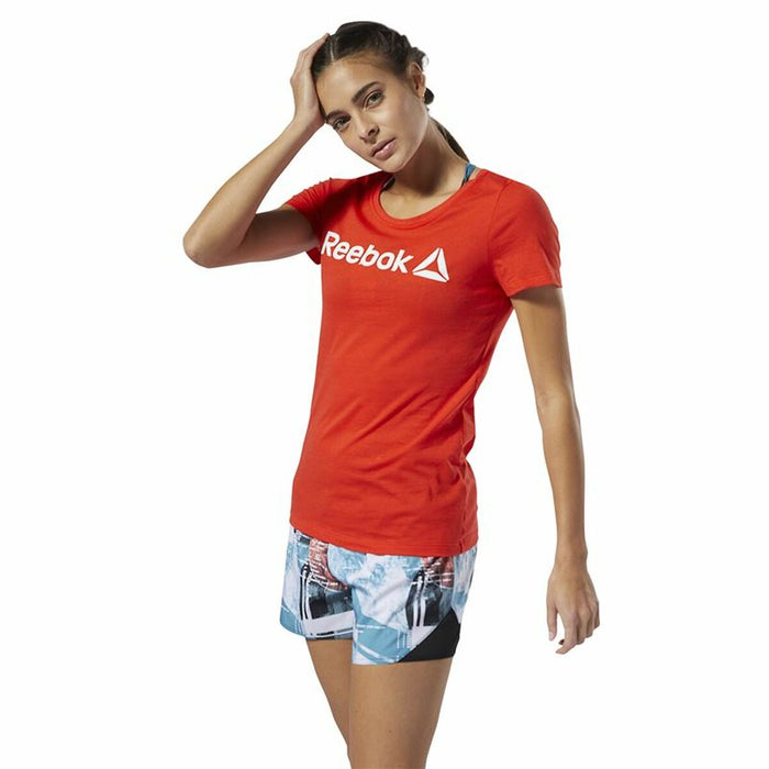 Tricou cu Mânecă Scurtă Femei Reebok Scoop Neck Roșu