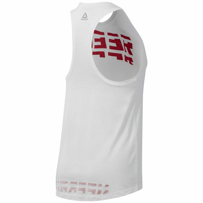 Tricou de Damă fără Mâneci Reebok Wor Meet You There Alb