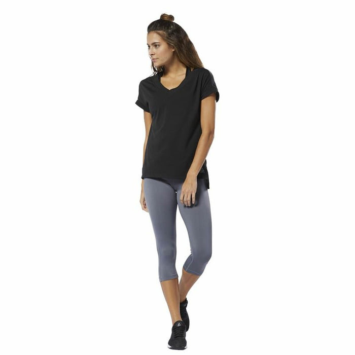 Tricou cu Mânecă Scurtă Femei Reebok Wor Supremium Detail Negru