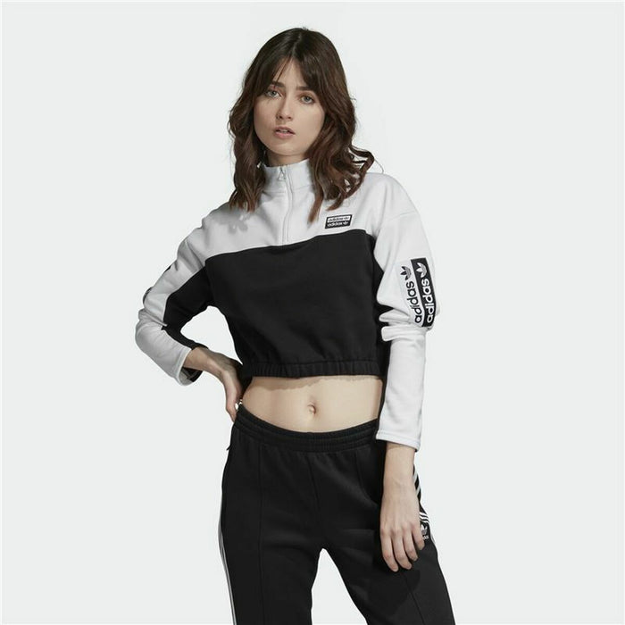 Tricou cu Mânecă Scurtă Femei Adidas Cropped  Alb