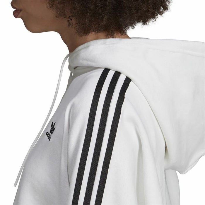 Hanorac cu Glugă Femei Adidas Cropped Alb